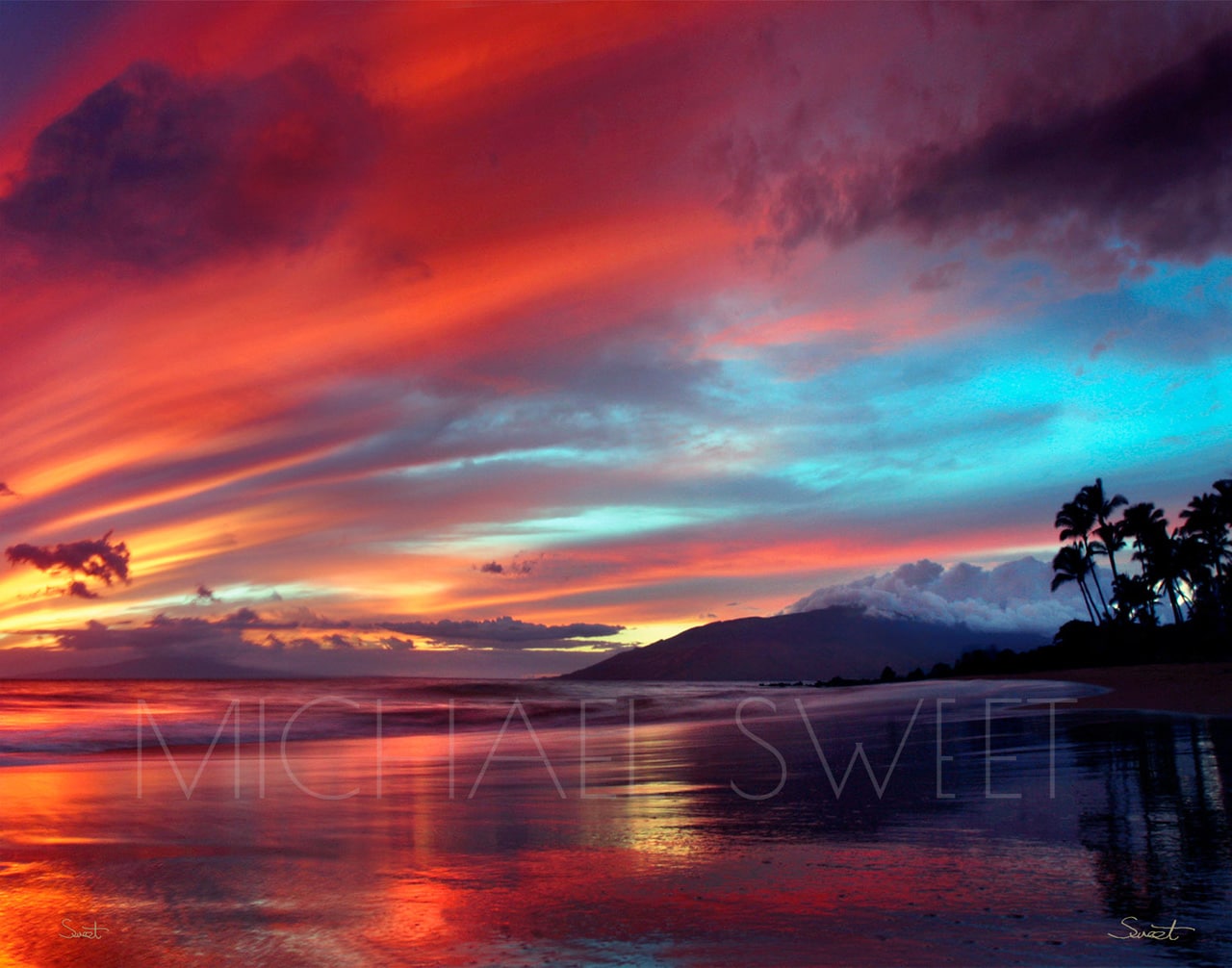 Photograph of sunset at a beach in Maui