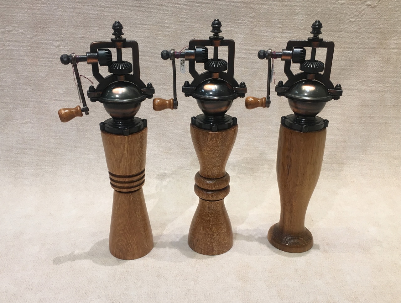 Koa pepper mill in various designs