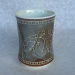 Beige Honu Ceramic Cup by Curt Stevens