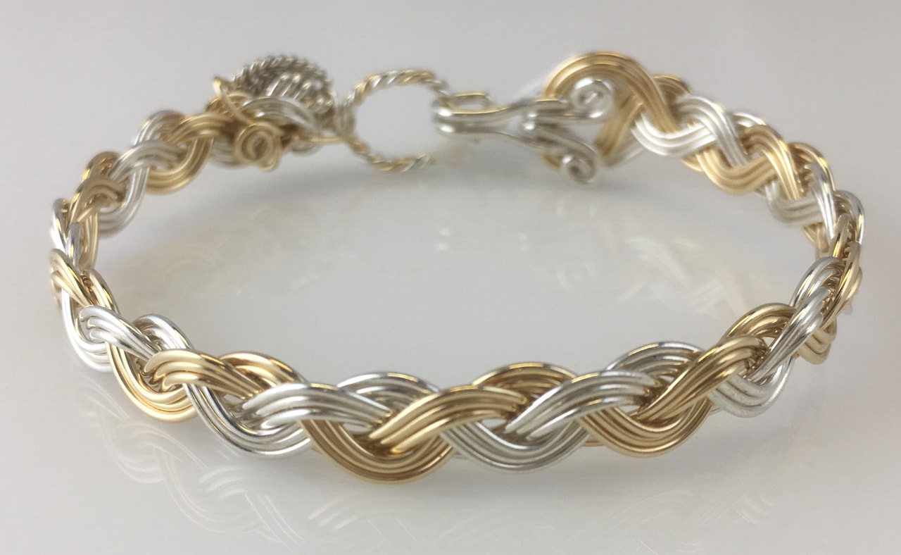 Fancy Knotted Wave Classic Silver & Gold Bracelet, 3 Strand - Made in  Hawaii - Maui Hands