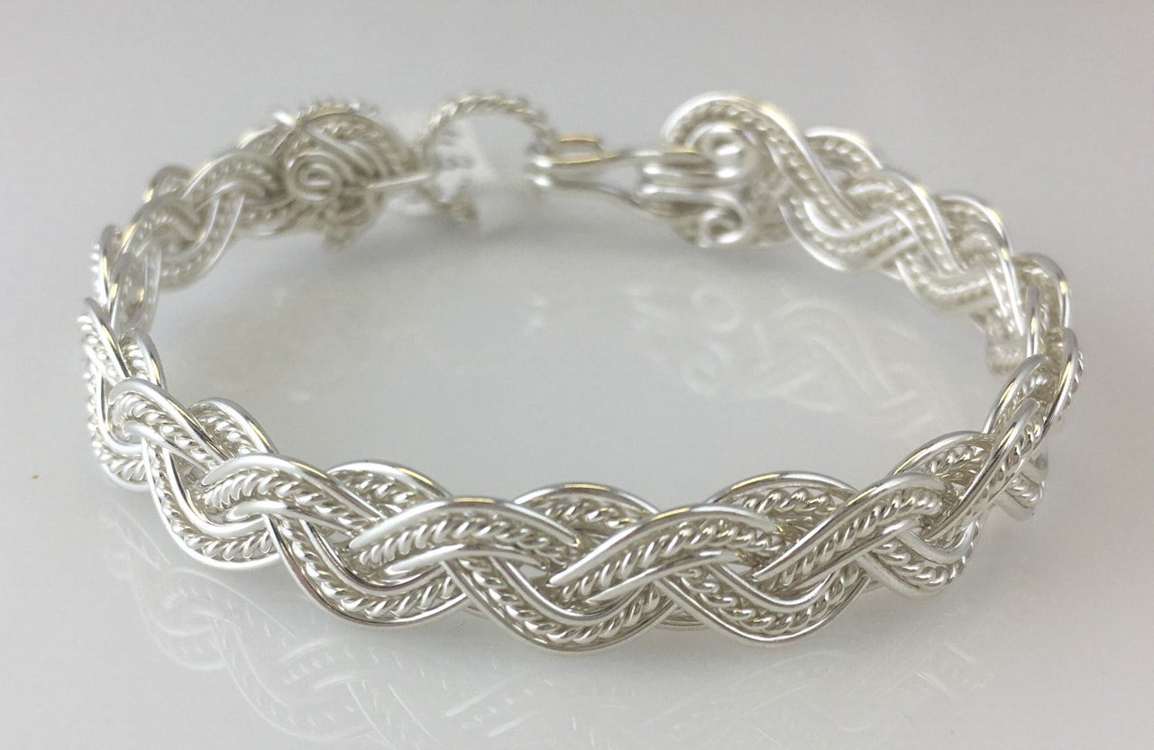 Wave Tapestry Weave Bracelet in sterling silver by Varsha Titus