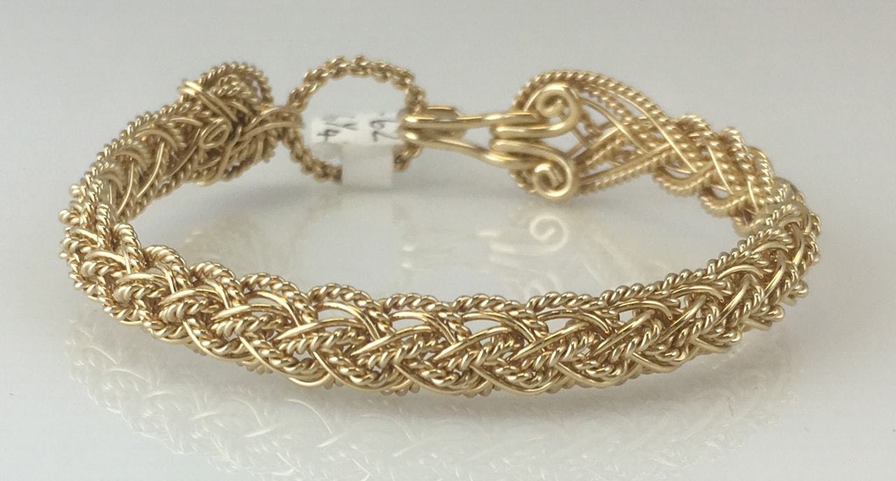 Lace Weave Bracelet in gold fill by Varsha Titus