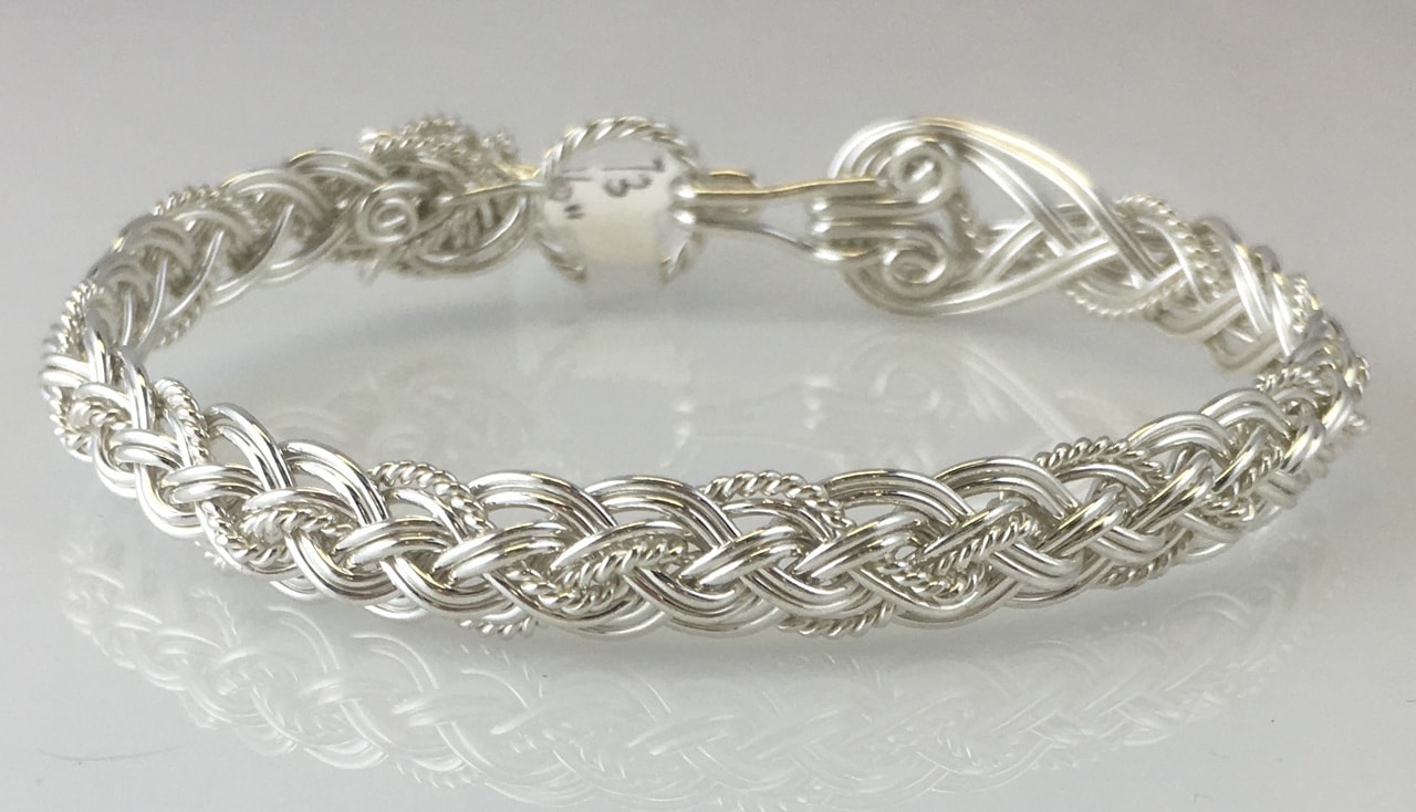 Halfround Rope Weave Bracelet in sterling silver by Varsha Titus