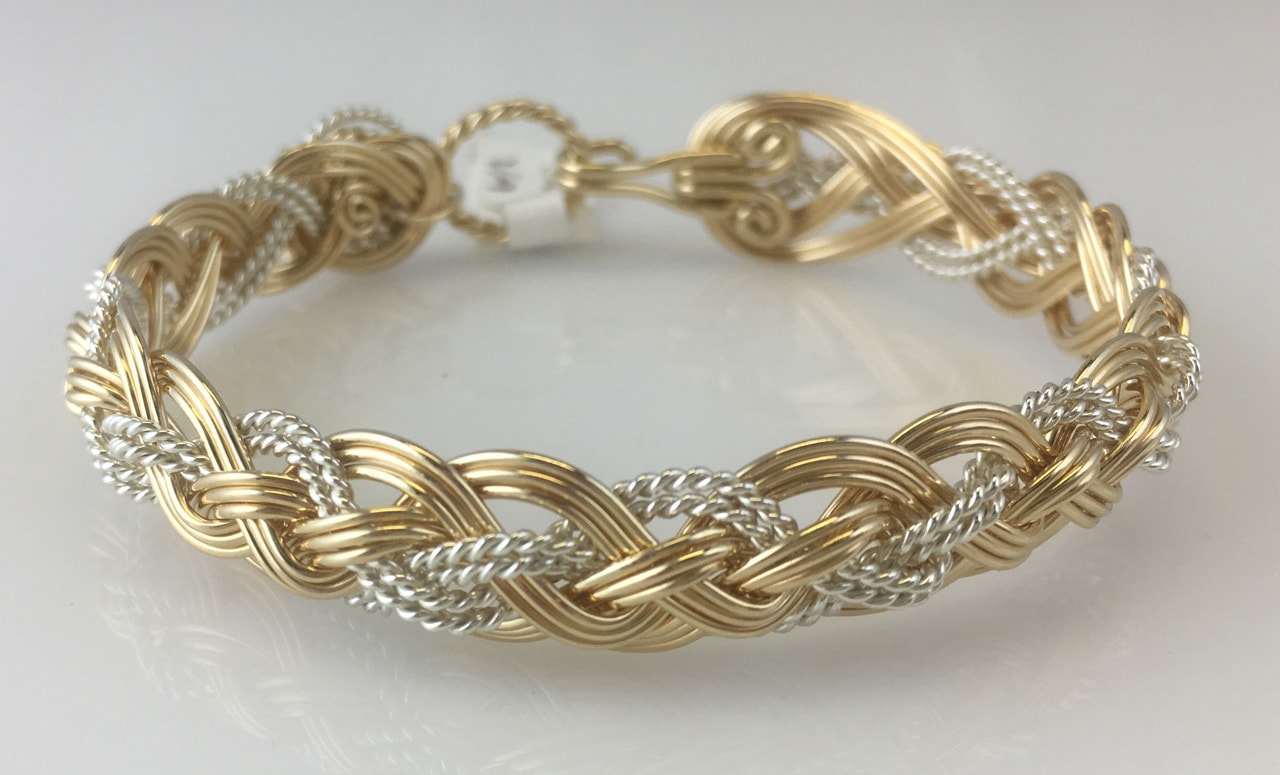Halfround Rope Weave Bracelet in gold fill and sterling silverby Varsha Titus