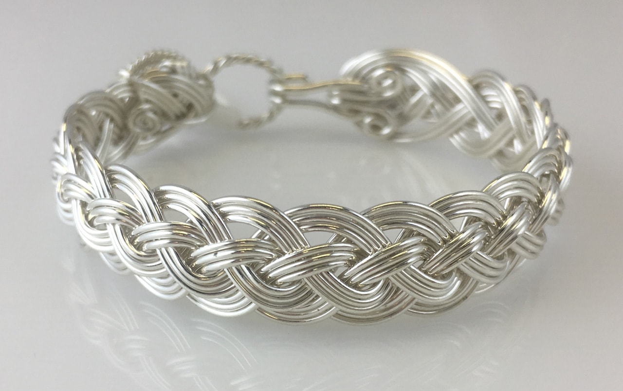 Halfround Classic Weave Bracelet in sterling silver by Varsha Titus