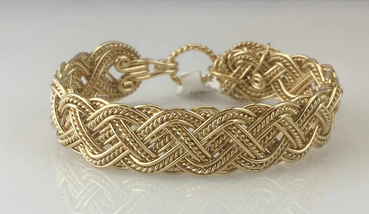 Celtic Tapestry Weave Bracelet in gold fill by Varsha Titus