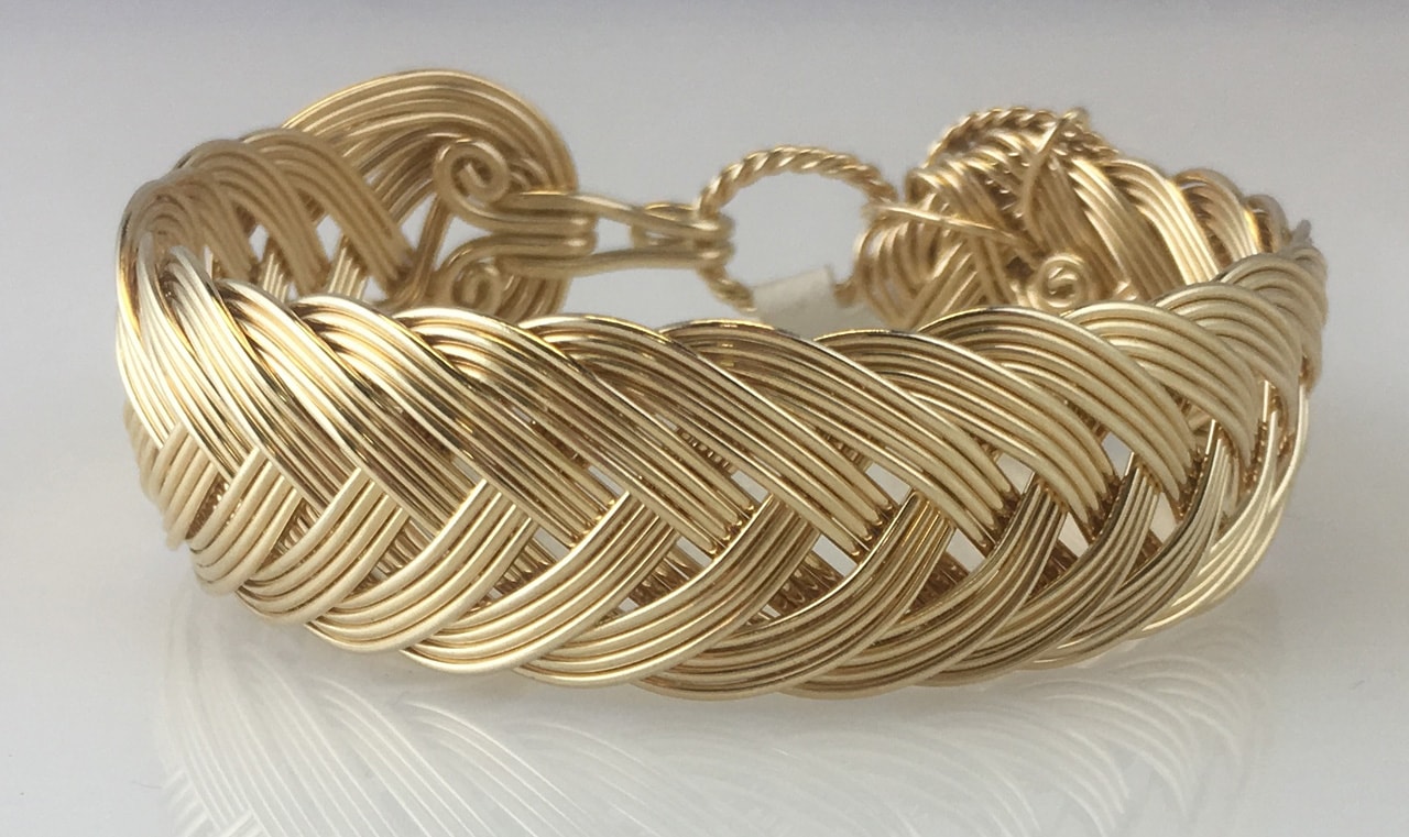 French Classic Weave Bracelet in gold fill by Varsha Titus