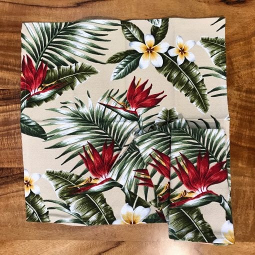 Red Bird of Paradise Set of 4 Napkins by Bonnie Warren - B-N