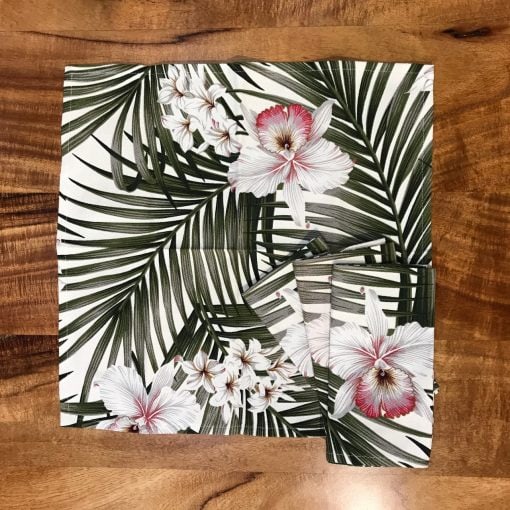 Orchid Palm Set of 4 Napkins by Bonnie Warren - B-N