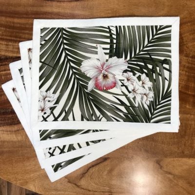 Orchid Palm Set of 4 Placemats by Bonnie Warren