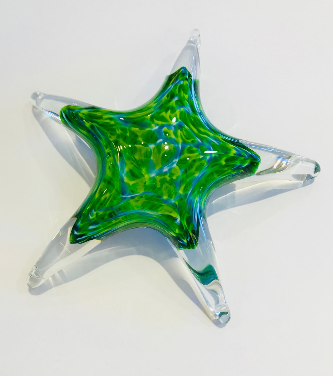 Large Glass Star by Jim Graper in green