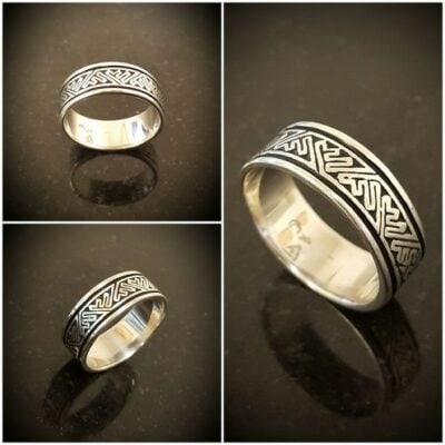 Labyrinth Sterling Silver Ring by Bruce Tapley - BTTC30