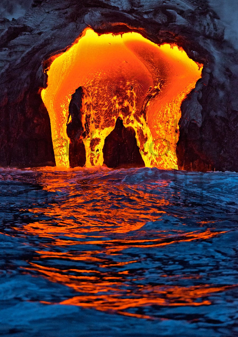 Creation by Marty Wolff lava flowing into the ocean