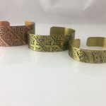 Etched Brass and Copper Bracelets by JoAnna Hernandez