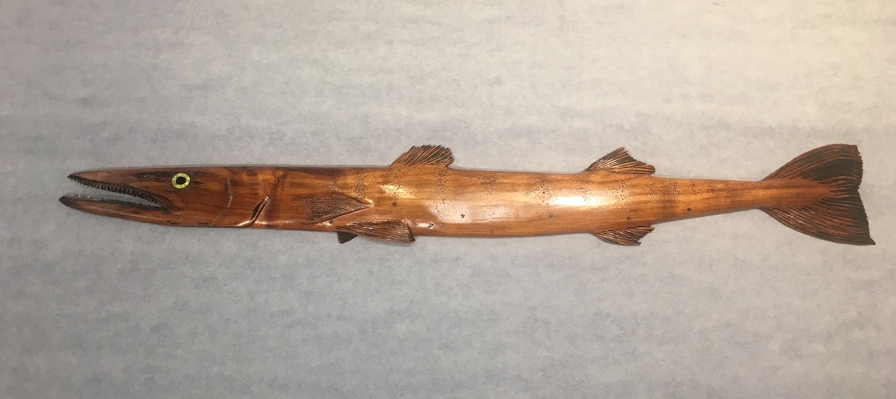 Kaku (barracuda)by Ken Darr wood sculptural wall hanging