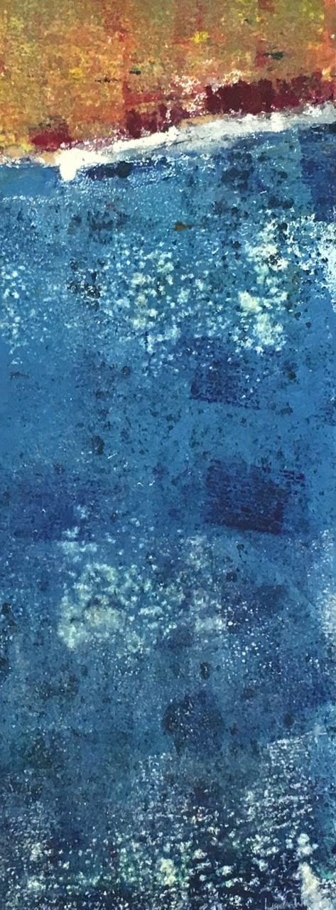 Vertical Rectangle Monotype Blue and Gold