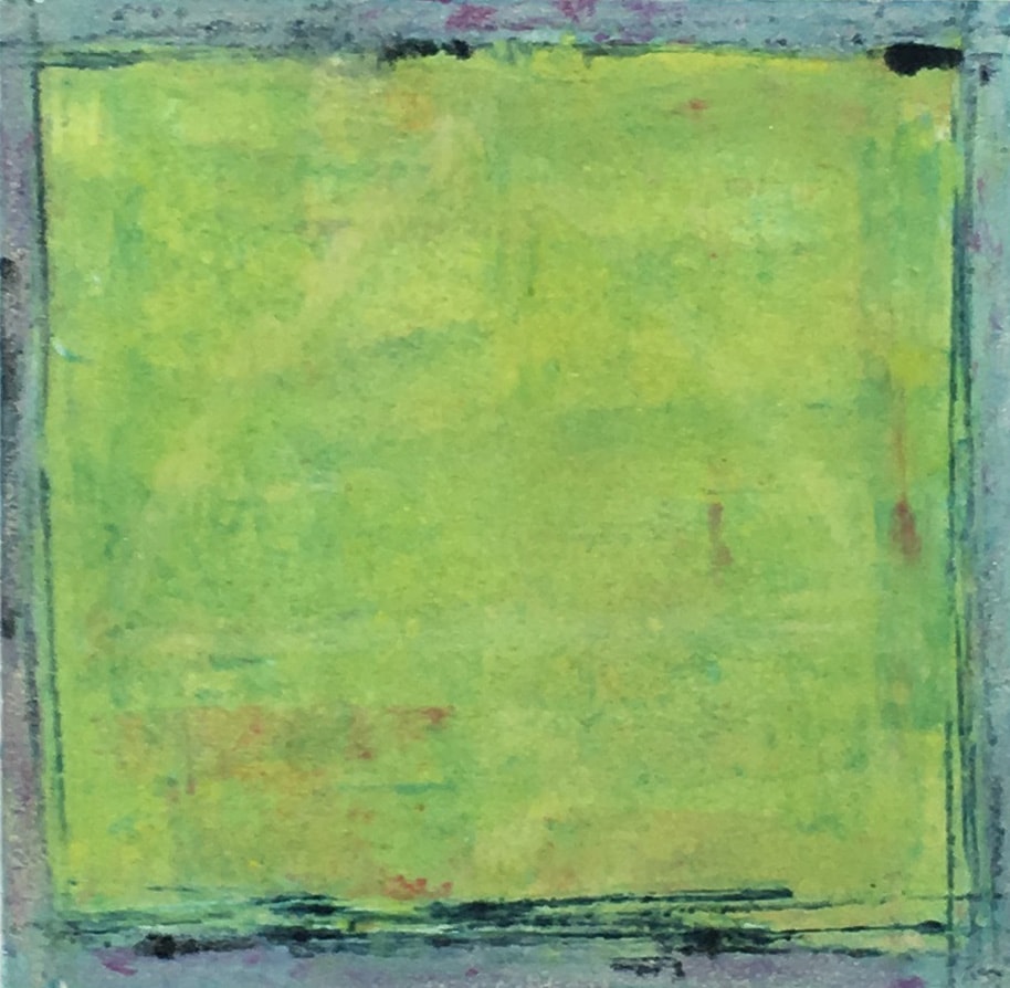 Square Monotype Lime Green with Blue Border