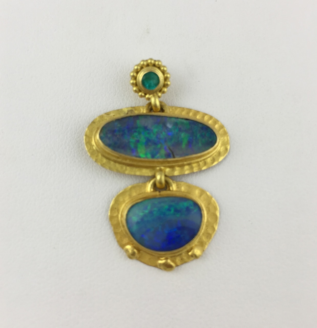 Boulder Opal and Tourmaline Pendant