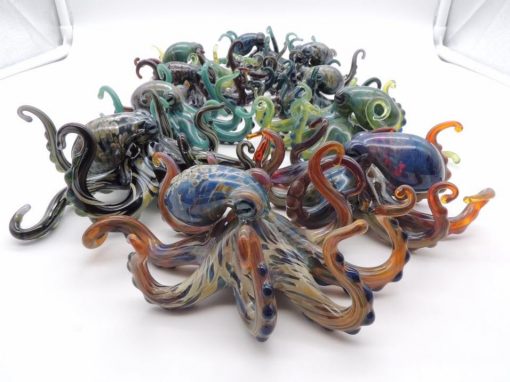 Assorted Handblown Glass Octopus by Chris Upp - Examples