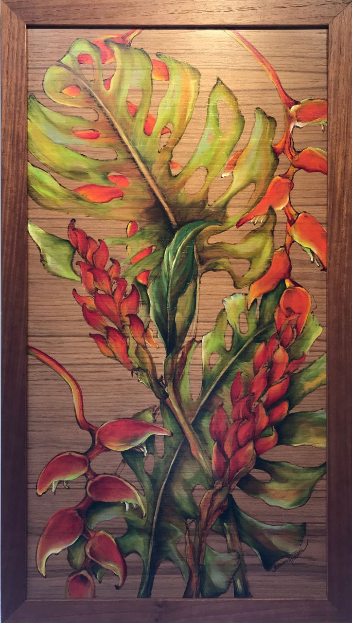 Heliconia and Ginger Oil Painting