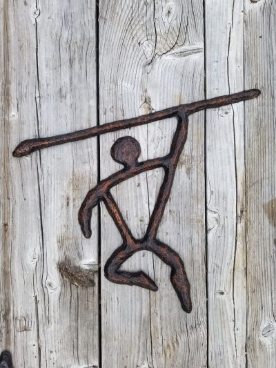 Spearman Decor Made in Hawaii - Petroglyph Spearman by Scott Green - Outdoor Art - Metal Art