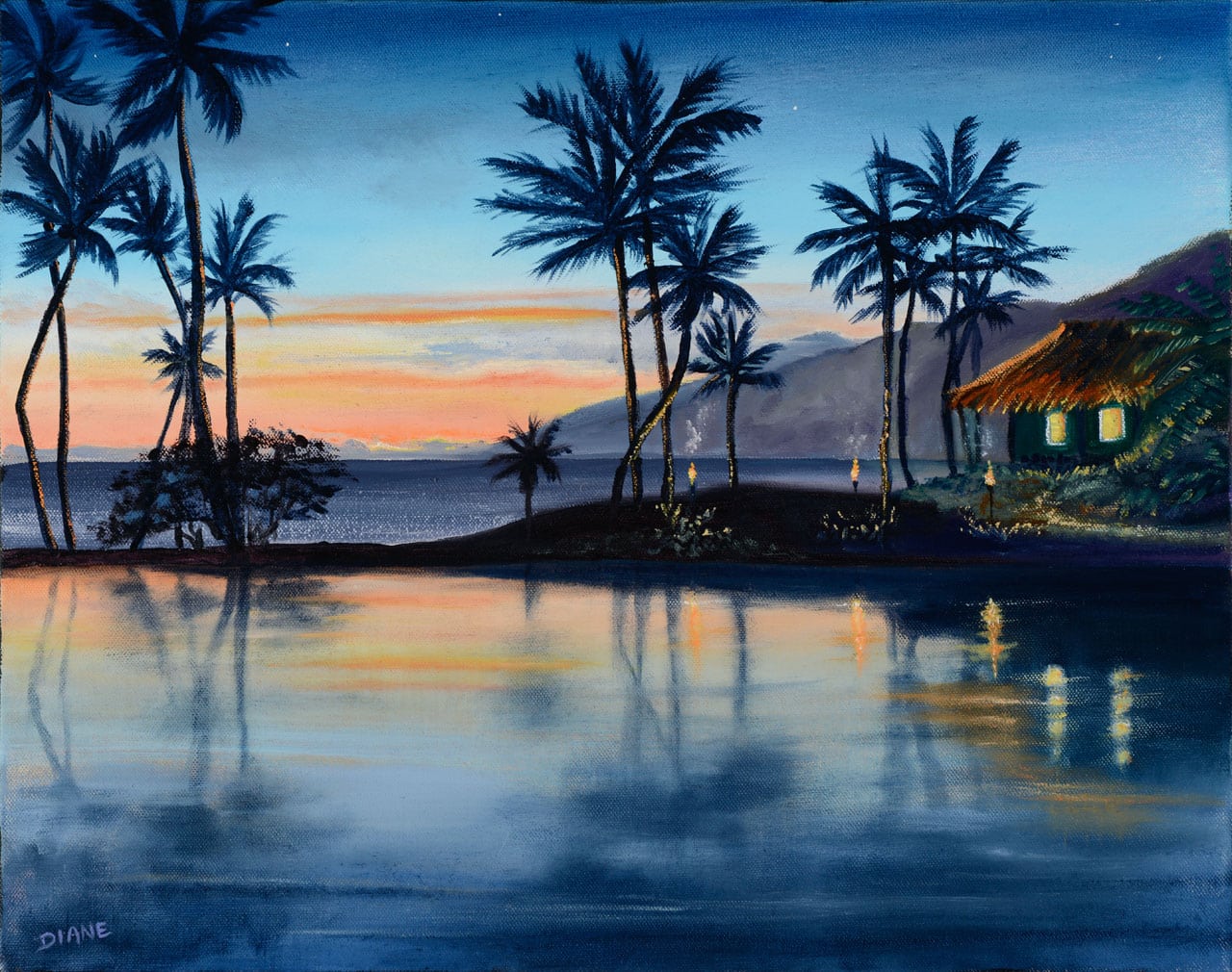 "Lagoon at Sunset Wailea" by Diane Snoey Appler