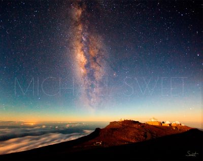 The Milky Way above Haleakala shines brightly against the star-filled night sky in Maui, Hawaii, in this photo by Michael Sweet.