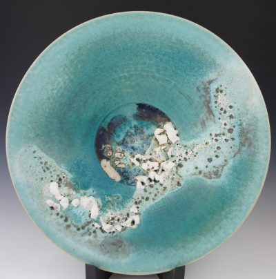 Sea Platter Sculpture in Teals by Lee Oululani Plevney - Example