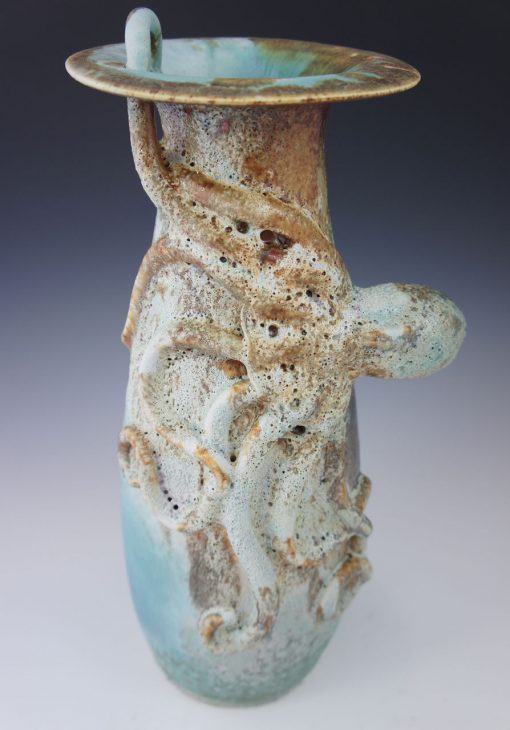 He'e - Octopus Vase by Lee Oululani Plevney. Ocean-inspired ceramic art handmade on Maui, Hawaii.