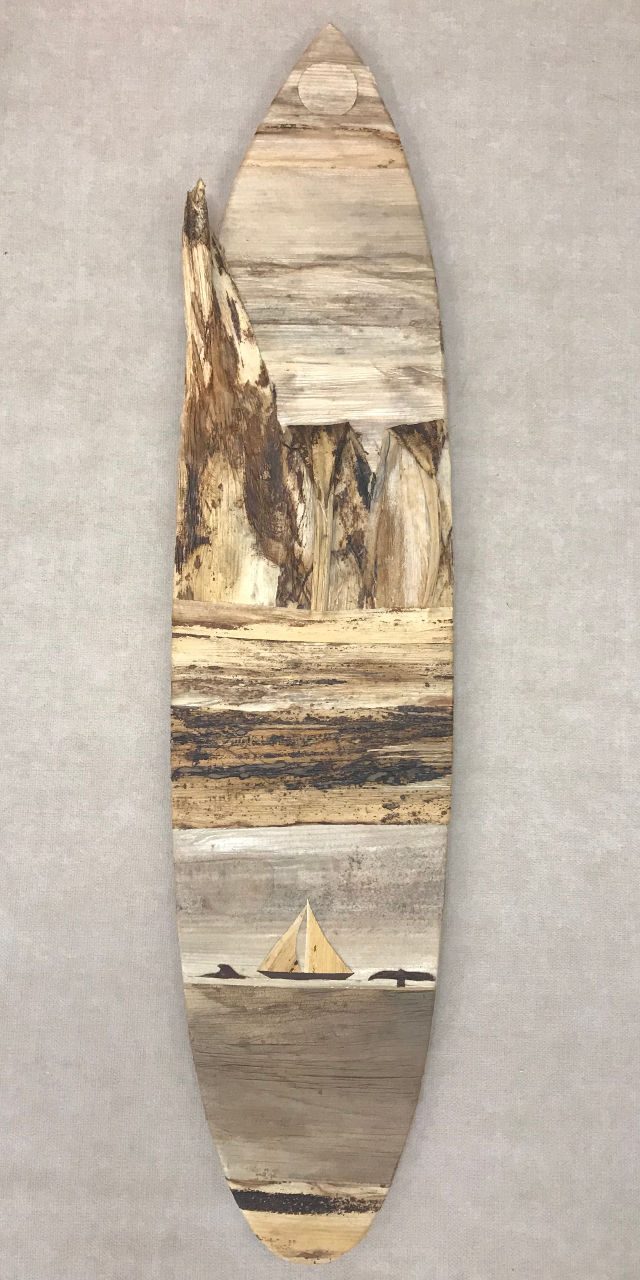 Large Surfboard Wall Hanging From The Mind Of Baz Maui Hands