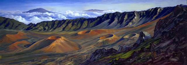 Haleakala Rim by Janet Spreiter Oil Paitning