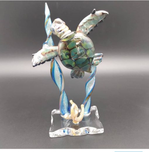 Handblown Glass Honu Sculpture by Chris Upp - Small Example