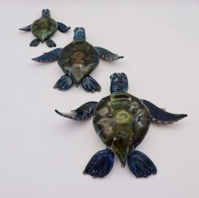 Handblown Glass Honu Freestanding by Chris Upp - Small, Medium, and Large Examples