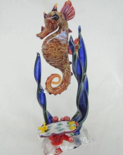 Handblown Glass Seahorse Sculpture by Chris Upp - Example