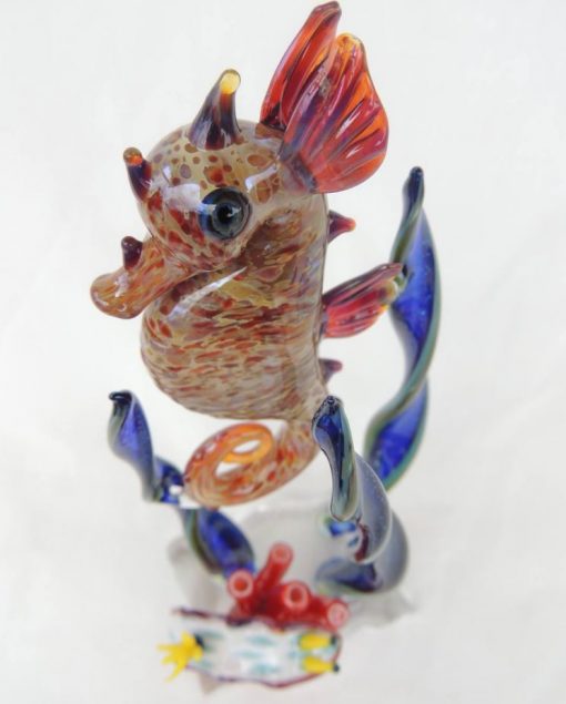 Handblown Glass Seahorse Sculpture by Chris Upp - Example