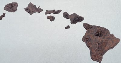 Hawaiian Islands Chain in Dark Brown Sandcast Aluminum by Scott Green