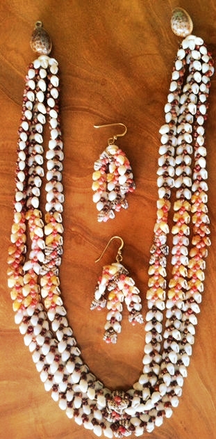 3 Strand Heleconia Lei and Earrings