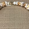 Ni’ihau lei, 19″ 4-tie Poepoe with Pikake Momi. Created by master artisan Kanani Puo.