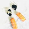 Spiny Oyster & Black Shell Earrings