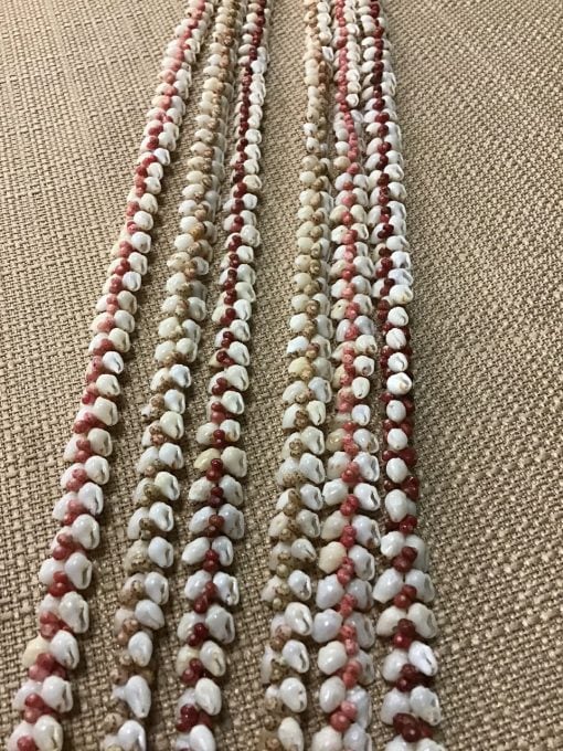 Ni'ihau Collector's Lei, 40" 3-Strand Heleconia. Crafted by master artisan Ane Kanahele.