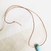 Turquoise on Leather Cord