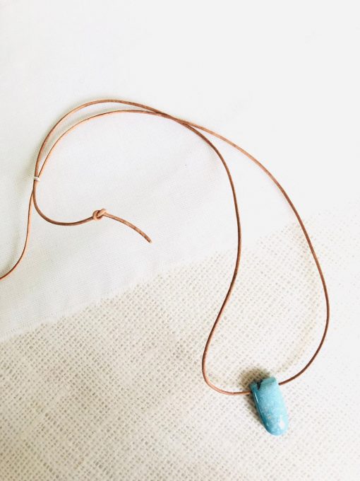 Turquoise on Leather Cord