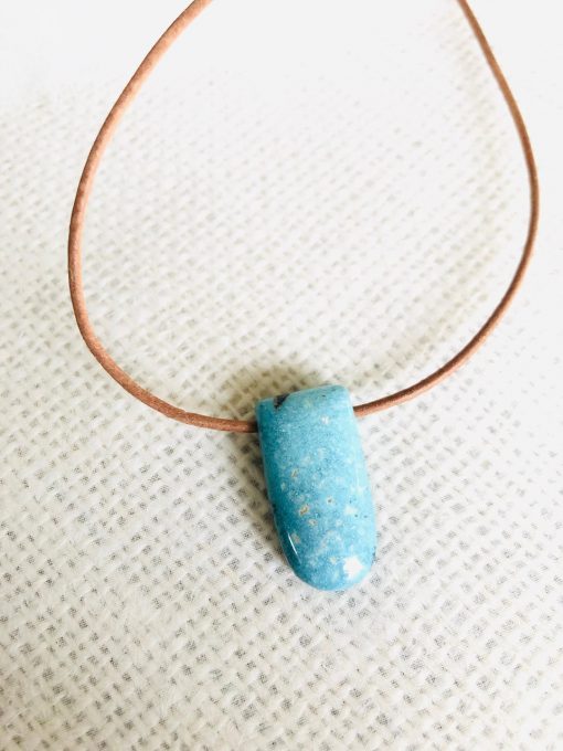 Turquoise on Leather Cord - Image 2