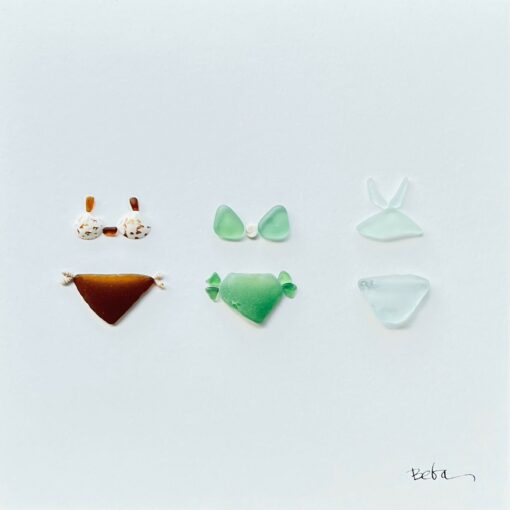 Three Bikinis Sea Glass Art by Beba O'Brien - EXAMPLE