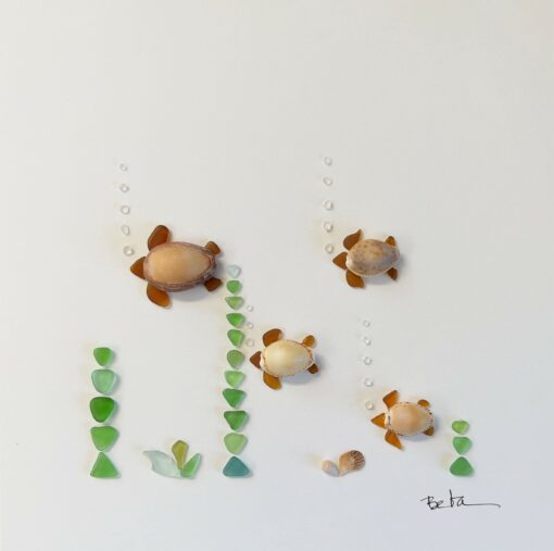 Sea Turtle Sea Glass Art by Beba O'Brien - EXAMPLE