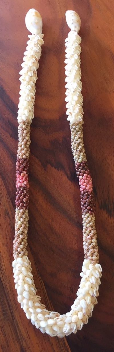 Niʻihau Collectors' Lei, 22" 6-Strand Kipona Crochet. Crafted by master artisan Imi Kanahele.