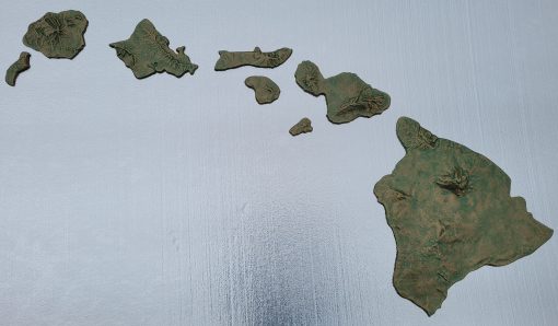 Hawaiian Islands Chain in Antique Brass Sandcast Aluminum by Scott Green