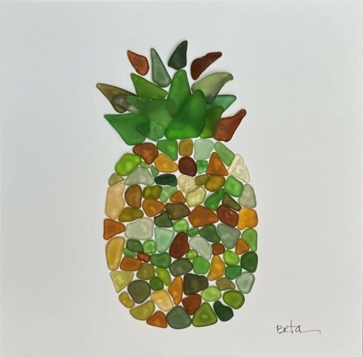 One Pineapple Sea Glass Art by Beba O'Brien - EXAMPLE