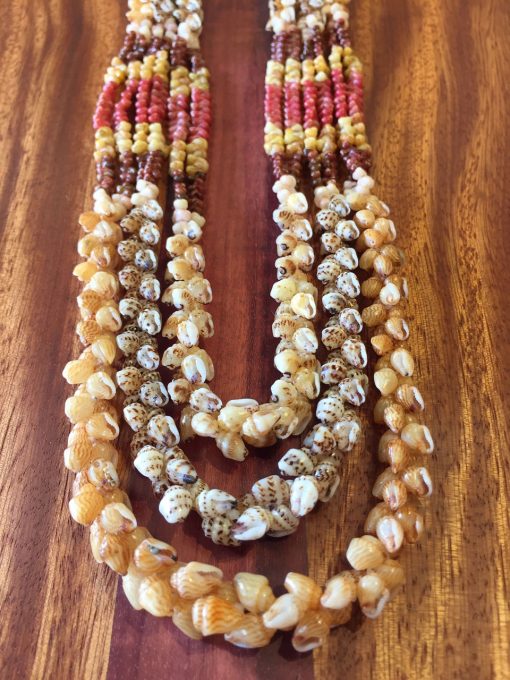 Ni'ihau Collectors' Lei, 48" 3-Strand Kipona. Crafted by master artisan Corey Karleen.