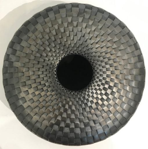 Black Metallic Spoke Vessel by Michael Wisner - MIW1028